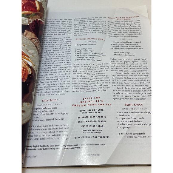 Bon‎ Appétit Magazine February 1996 Something Romantic Valentine's Day Recipes - Picture 3 of 5